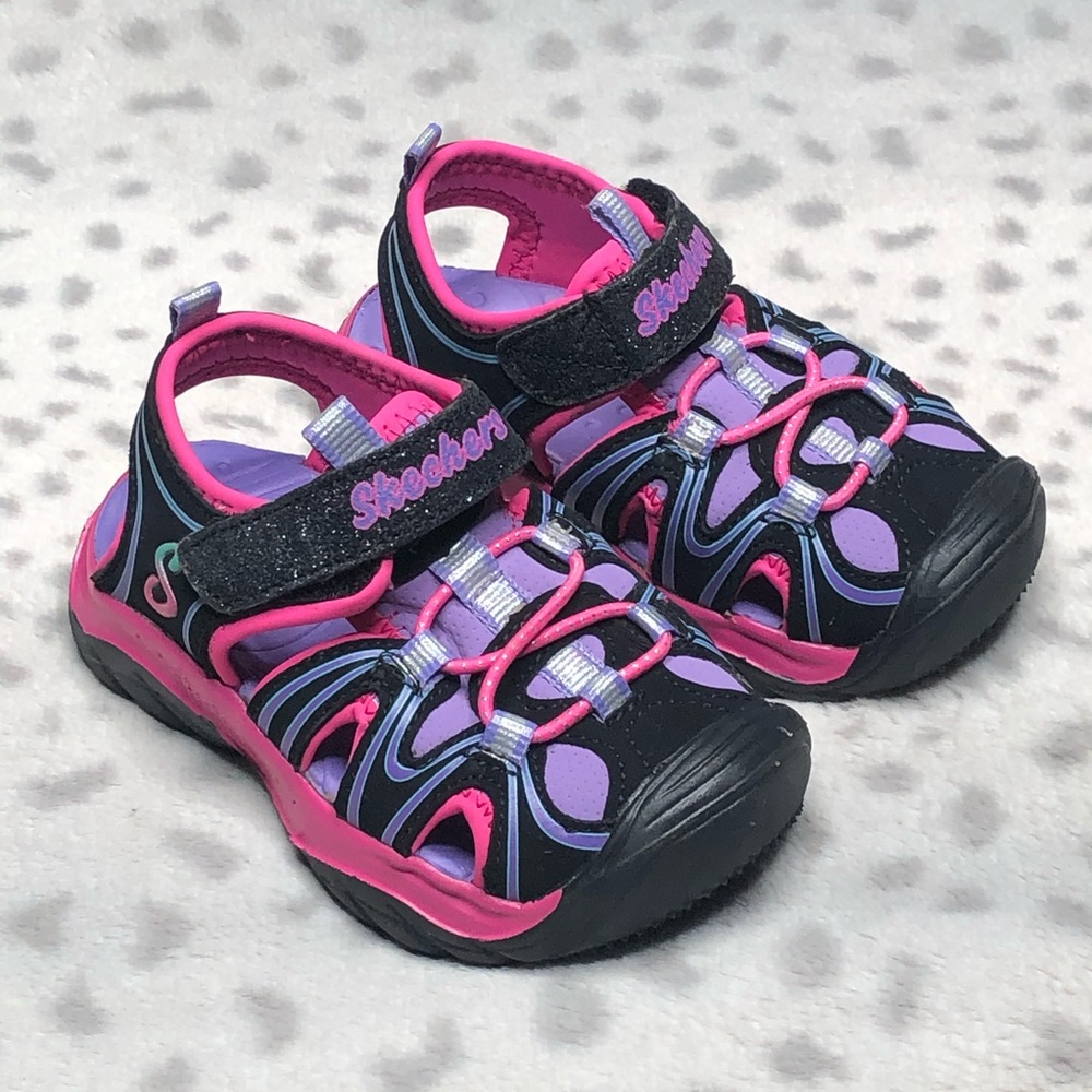 New Skechers Sandal Glitter Hook & Loop Slip On